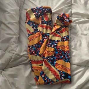 LulaRoe OS Hot Dog leggings